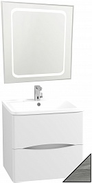 Водолей Мебель для ванной Adel 70 подвесная лиственница структурная контрастно-серая – фотография-1